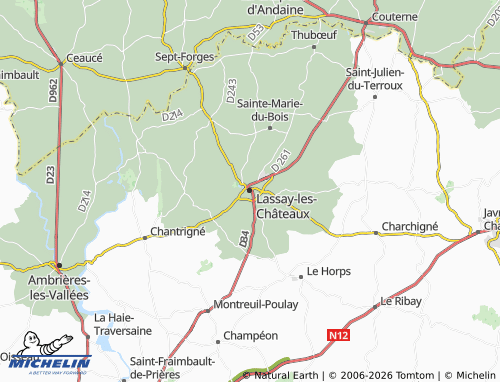 MICHELIN Lassay-Les-Châteaux map - ViaMichelin