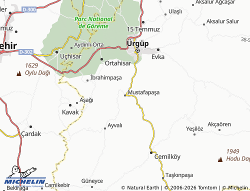 MICHELIN Mustafapaşa map - ViaMichelin
