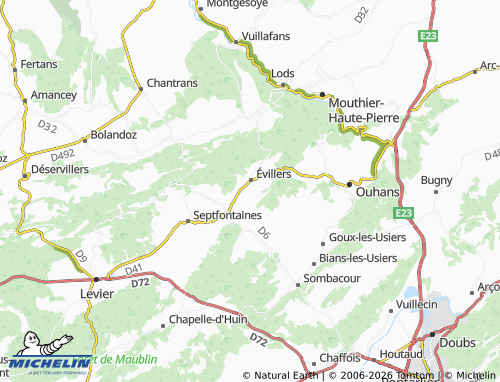 MICHELIN Les Fords map - ViaMichelin