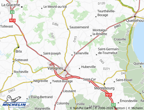 Mapa MICHELIN Tamerville - ViaMichelin