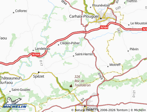 MICHELIN Saint-Hernin map - ViaMichelin