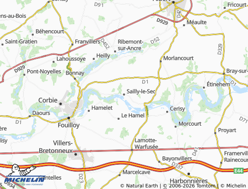 Mappa MICHELIN Sailly-le-Sec - ViaMichelin
