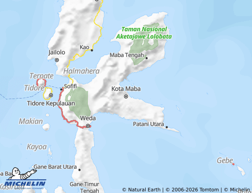 Kaart MICHELIN Halmahera Timur - ViaMichelin
