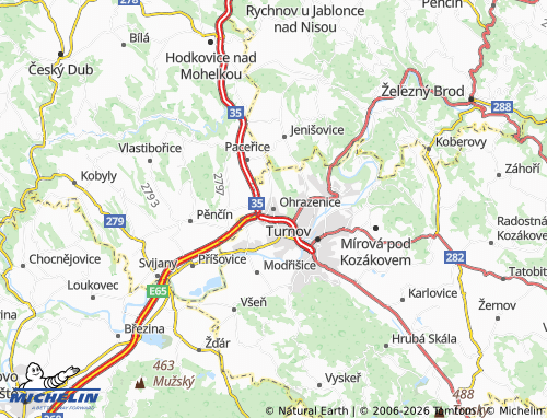 MICHELIN Ohrazenice map - ViaMichelin