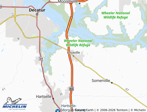 Mappa MICHELIN Priceville - ViaMichelin
