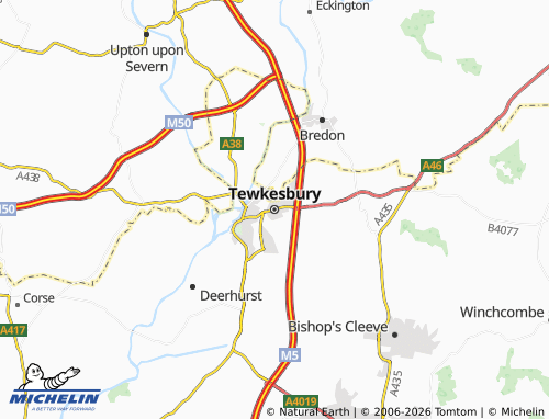 MICHELIN Tewkesbury map - ViaMichelin