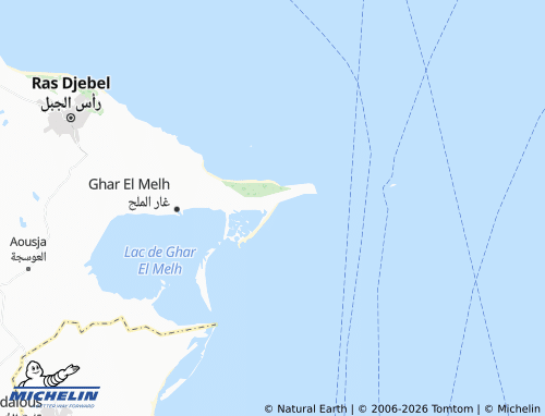 Carte MICHELIN Plage de Ghar El Melh - ViaMichelin