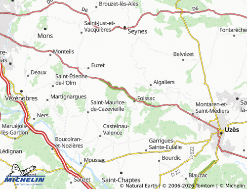MICHELIN Baron map - ViaMichelin