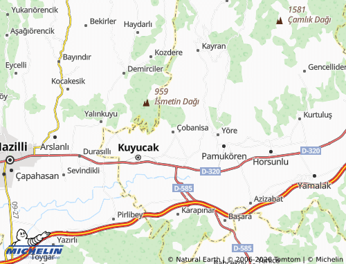 MICHELIN Çobanisa map - ViaMichelin