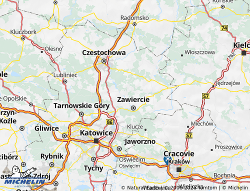 MICHELIN Myszkowski map - ViaMichelin