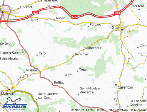 Carte MICHELIN Réminiac - ViaMichelin