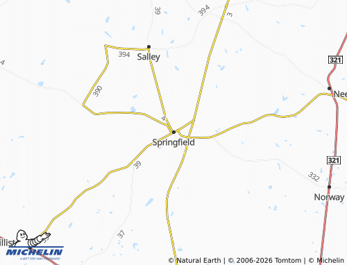 Kaart MICHELIN Springfield - ViaMichelin