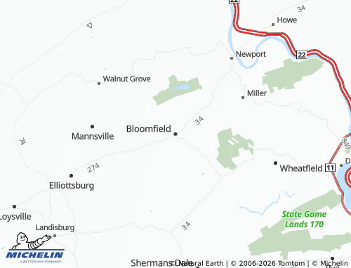 Kaart MICHELIN Bloomfield - ViaMichelin