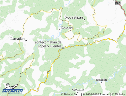 Mapa MICHELIN Zontecomatlán de López y Fuentes - ViaMichelin