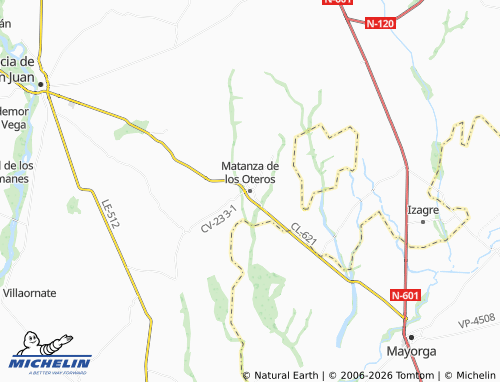 MICHELIN Matanza de los Oteros map - ViaMichelin