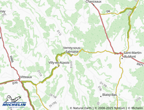 MICHELIN Verrey-sous-Salmaise map - ViaMichelin