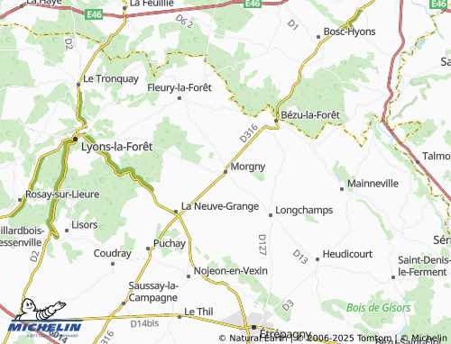 MICHELIN Morgny map - ViaMichelin