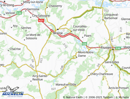 MICHELIN Quincy-sous-le-Mont map - ViaMichelin