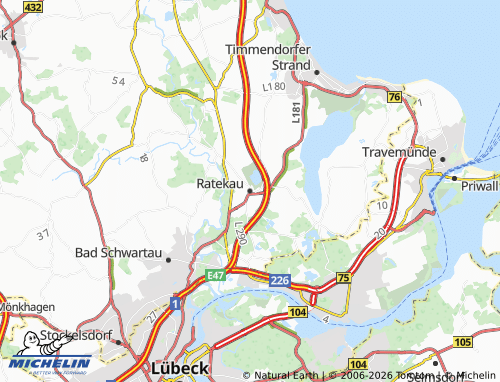 MICHELIN Ratekau map - ViaMichelin