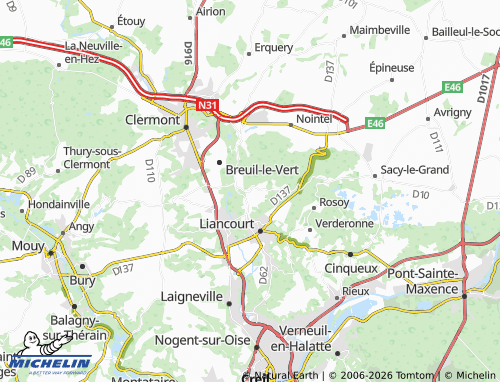 MICHELIN Bailleval map - ViaMichelin