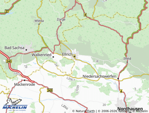 Mapa MICHELIN Ellrich - ViaMichelin