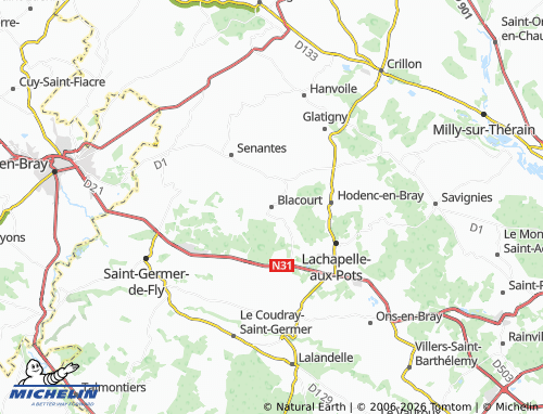 Kaart MICHELIN Blacourt - ViaMichelin