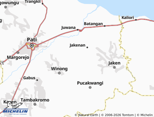 MICHELIN Mantingan Tengah map - ViaMichelin