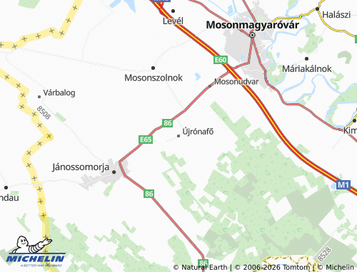 MICHELIN Újrónafő map - ViaMichelin