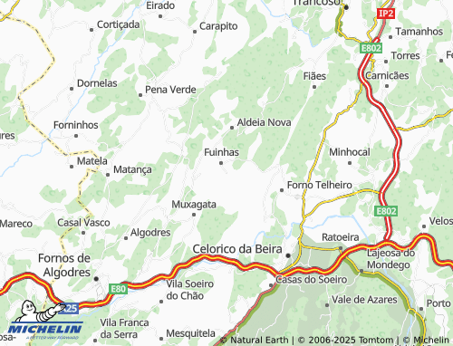 Mapa MICHELIN Corujeira - ViaMichelin