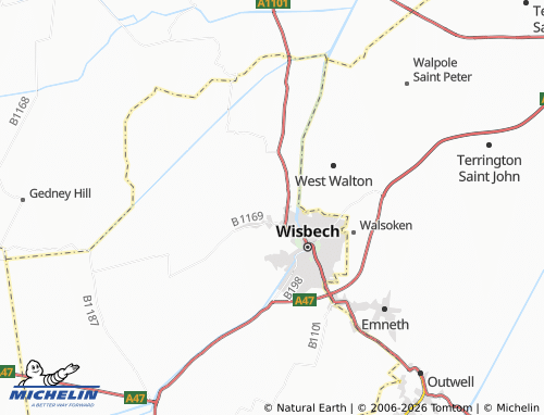 Carte MICHELIN Leverington - ViaMichelin