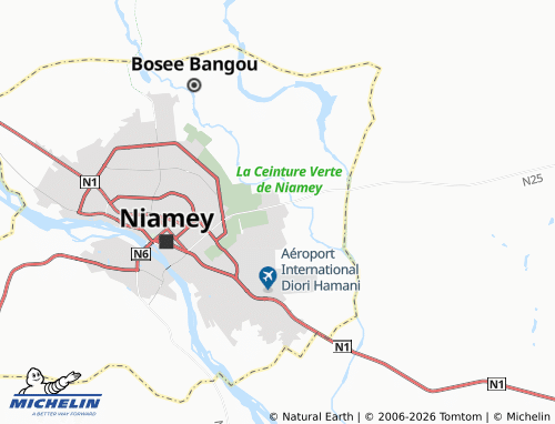 Kaart MICHELIN Niamey 2000 - ViaMichelin