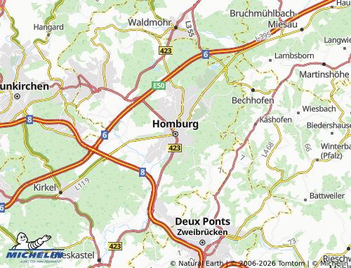 MICHELIN-Landkarte Homburg - ViaMichelin