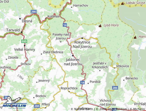 MICHELIN Jablonec nad Jizerou map - ViaMichelin