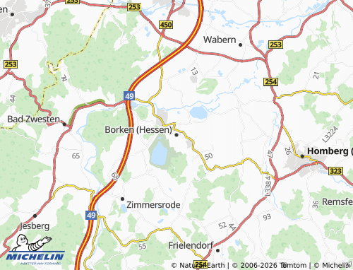 MICHELIN-Landkarte Borken (Hessen) - ViaMichelin