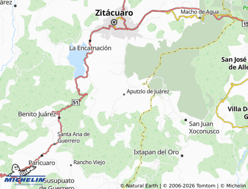 Mappa MICHELIN Aputzio de Juárez - ViaMichelin