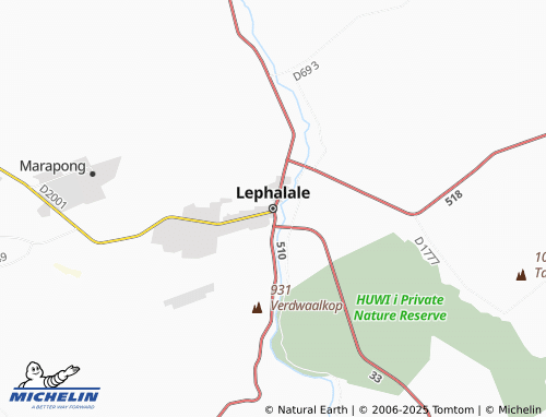 Kaart MICHELIN Lephalale - ViaMichelin