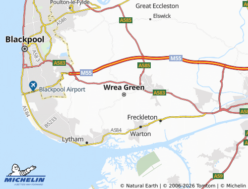 Carte MICHELIN Wrea Green - ViaMichelin
