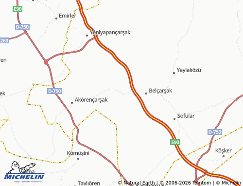 Mapa MICHELIN Derekışla - ViaMichelin