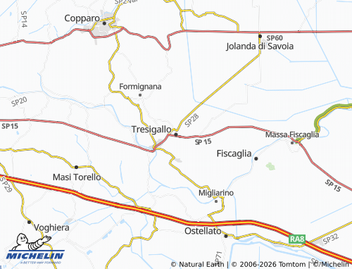 MICHELIN Tresigallo map - ViaMichelin