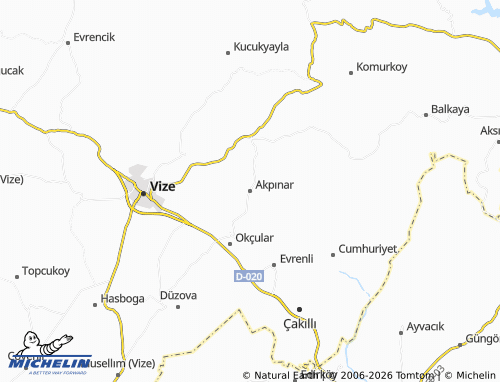 MICHELIN Akpınar map - ViaMichelin