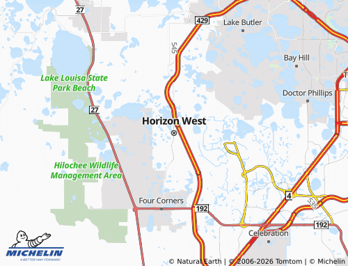 Carte MICHELIN Horizon West - ViaMichelin