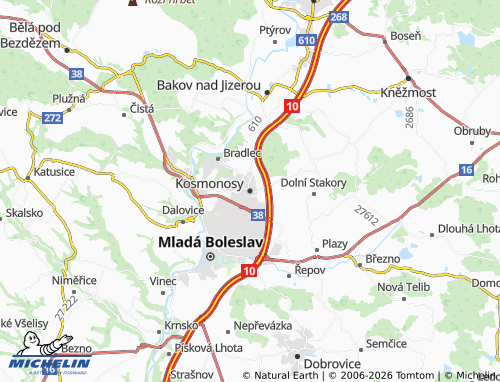 Mappa MICHELIN Kosmonosy - ViaMichelin