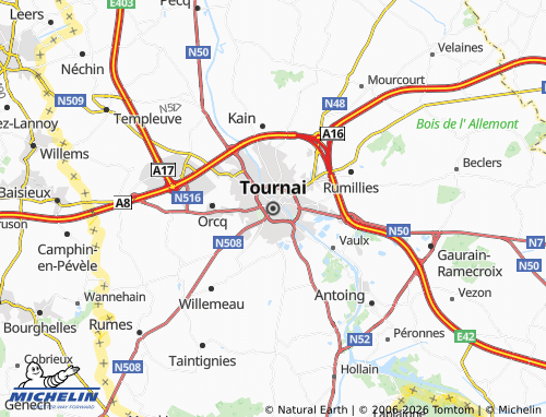 Carte MICHELIN Tournai - ViaMichelin