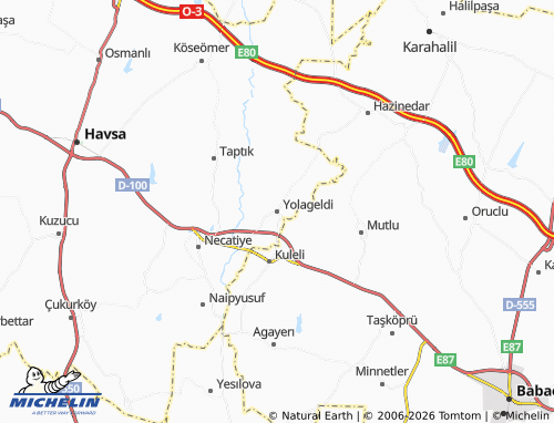 MICHELIN Yolageldi map - ViaMichelin