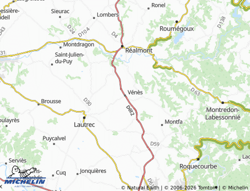 Kaart MICHELIN Vénès - ViaMichelin