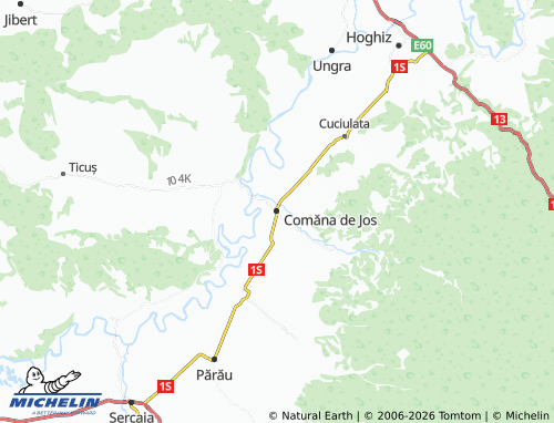 Mapa MICHELIN Comăna de Jos - ViaMichelin