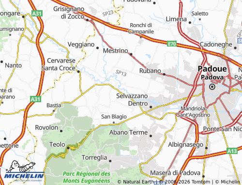 Mappa MICHELIN Saccolongo - ViaMichelin