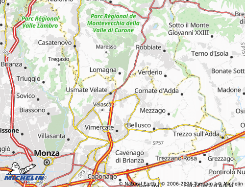 MICHELIN Carnate map - ViaMichelin