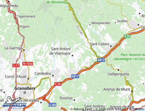 Carte MICHELIN Sant Antoni de Vilamajor - ViaMichelin