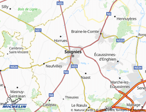 MICHELIN Soignies map - ViaMichelin